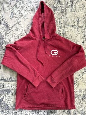 Cyclebar Red Unisex M Sweatshirt Pocket Heather Red